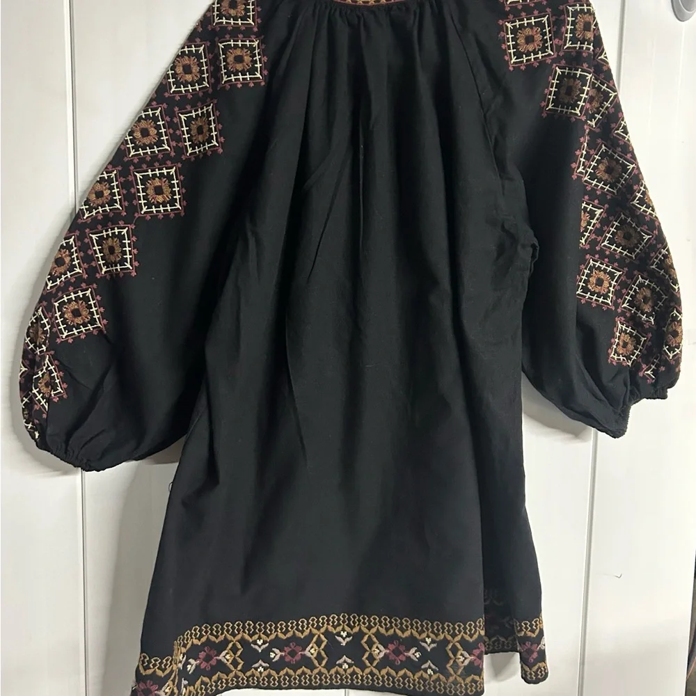 Zara Black Dress with Gold Embroidery - Picture 5 of 5